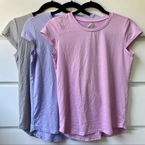 32 Degrees Girls 3 Pack Scoop Neck Short Sleeve Shirts - Size L (14-16)
